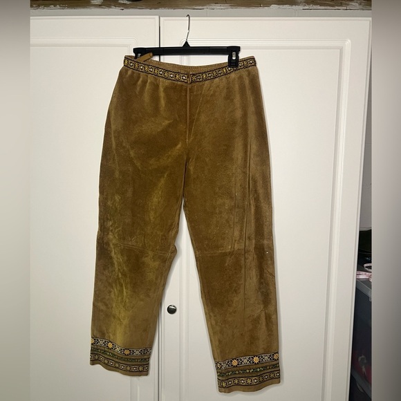 Vintage 1970s Suede Bagatelle Folk Cottage core Pants - Picture 13 of 15